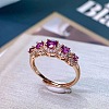 Flat Round Natural Garnet Finger Rings FS-WG33969-01-5