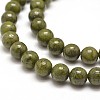 Round Natural Green Granite Beads Strands G-I125-77-6mm-3