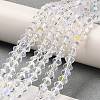 Transparent Electroplate Glass Beads Strands GLAA-F029-4mm-D13-4