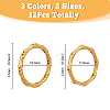 12Pcs 6 Style 304 Stainless Steel Bamboo Sticker Finger Ring for Women RJEW-DC0001-14-2