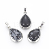 Natural Snowflake Obsidian Pendants G-L512-C18-1