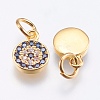 Brass Micro Pave Cubic Zirconia Charms RB-I077-26G-RS-2