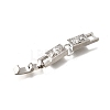 Brass Micro Pave Clear Cubic Zirconia Fold Over Clasps KK-R222-03P-2