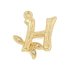 Brass Crystal Rhinestone Letter Links Connector Charms KK-S395-06G-H-1