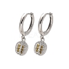 Brass Cubic Zirconia Hoop Earrings EJEW-Q015-01P-D-2