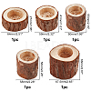 OLYCRAFT 5Pcs 5 Styles Natural Wood Candle Holders AJEW-OC0002-07-2
