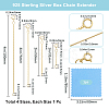 4Pcs 4 Style 925 Sterling Silver Box Chain Extender STER-BBC0007-17G-2