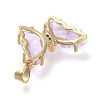Brass Micro Pave Clear Cubic Zirconia Pendants ZIRC-P079-D01-07-2