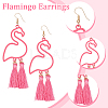 3 Pairs 3 Colors Alloy Flamingo Chandelier Earrings EJEW-AN0004-43-3