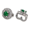 Brass Micro Pave Cubic Zirconia Clasps KK-Z089-08P-2