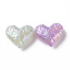 UV Plating Rainbow Iridescent Luminous Acrylic Beads X-OACR-E010-13-2