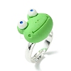 Frog Resin Finger Ring RJEW-JR00639-01-1