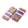 Independence Day Opaque Striped Resin & Walnut Wood Pendants RESI-U010-02X-2