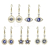 Alloy Enamel Evil Eye Dangle Earrings with Crystal Rhinestone EJEW-JE05387-1