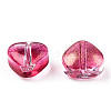 Transparent Spray Painted Glass Beads GLAA-R211-02-B07-2