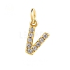 Brass Cubic Zirconia Pendants with Jump Rings FIND-PW0024-09V-1