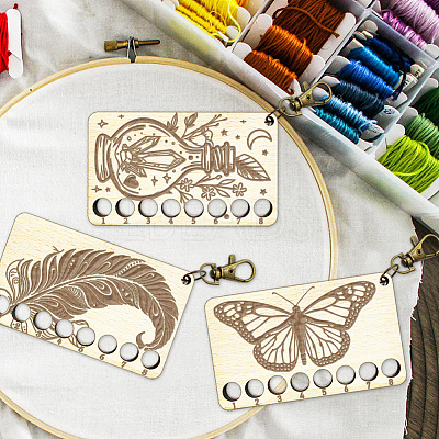  8-Position Wood Embroidery Thread Storage Trays TOOL-WH0056-023-1