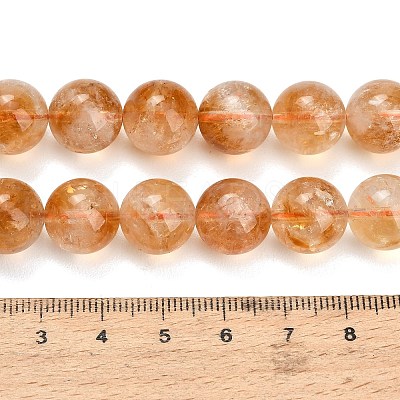 Hearted Natural Citrine Beads Strands GG-T002-A01-12mm-1