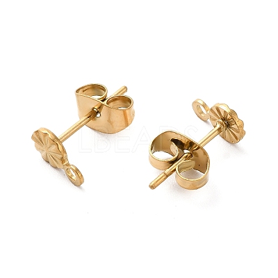 Ion Plating(IP) 304 Stainless Steel Stud Earring Findings X-STAS-E192-01G-02-1
