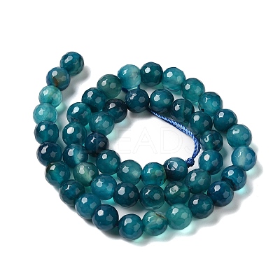 Dyed & Heated Natural Agate Beads Strands G-P539-D01-08-1
