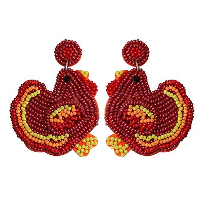 Alloy Dangle Stud Earrings FS-WG6CE38-02-1