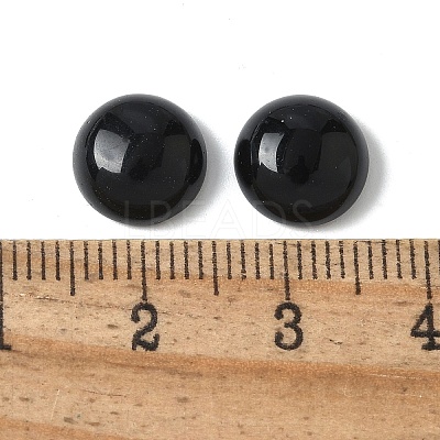 Natural Black Onyx(Dyed and Heated) Cabochons G-Z075-06D-1
