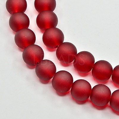 Baking Paint Transparent Glass Bead Strands GLAA-S031-8mm-14-1