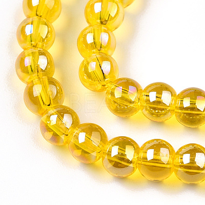 Electroplate Transparent Glass Beads Strands GLAA-T032-T4mm-AB11-1