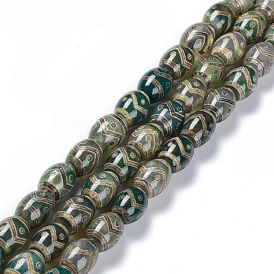Tibetan Style dZi Beads Strands TDZI-E005-01G-1