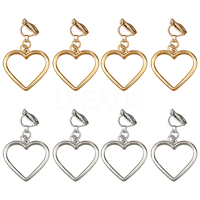 4 Pairs 2 Colors Iron Alloy Clip-on Earrings EJEW-HY0001-38-1