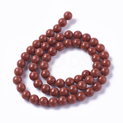 Natural Red Jasper Beads Strands X-G-F348-01-6mm-A-1