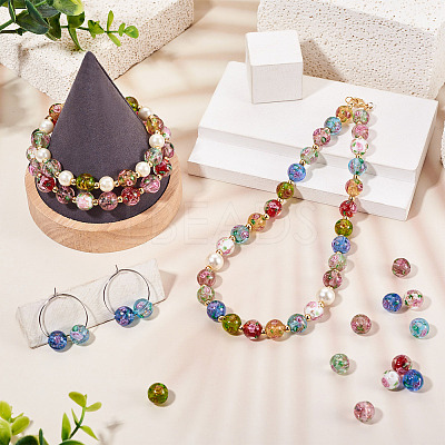 1 Strand Handmade Glod Sand Lampwork Beads Strands LAMP-TA0002-09I-1