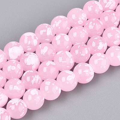 Baking Paint Glass Beads Strands DGLA-N015-8mm-02-1