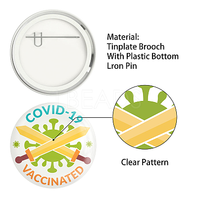 Tinplate Brooch JEWB-WH0012-003-1