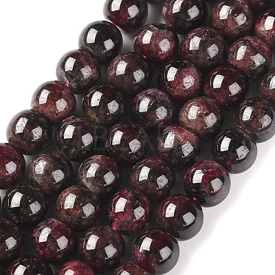 Natural Garnet Beads Strands X-G-J376-37-8mm-1