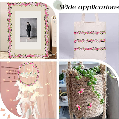 15 Yards Flower Polyester Embroidery Lace Ribbon OCOR-WH0070-77A-1