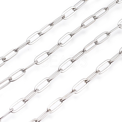 Tarnish Resistant 304 Stainless Steel Paperclip Chains CHS-M003-15P-1