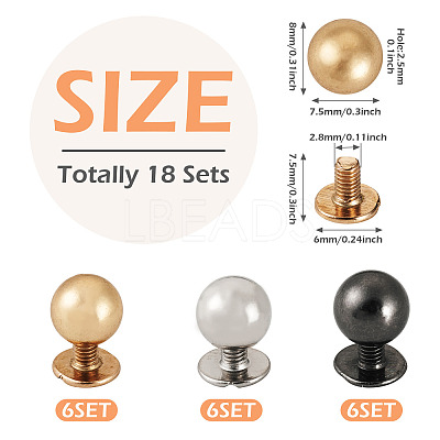 18 Sets 3 Colors Iron Screws FIND-TA0006-29A-1