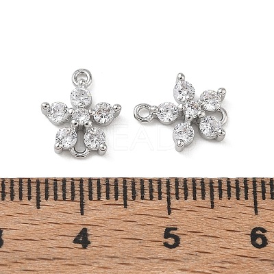 SHEGRACE Brass Pave Clear Cubic Zirconia Connector Charms XGRQ7H576-954P-1