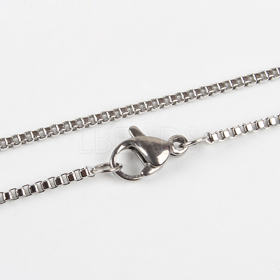 Tarnish Resistant 304 Stainless Steel Box Chain Necklace Making STAS-P046-06P-1