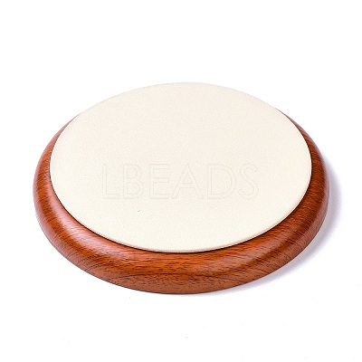 Flat Round Wood Pesentation Jewelry Bracelets Display Tray ODIS-P008-15C-01-1