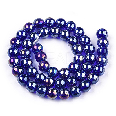 Electroplate Transparent Glass Beads Strands LS-GLAA-T032-T8mm-AB15-1