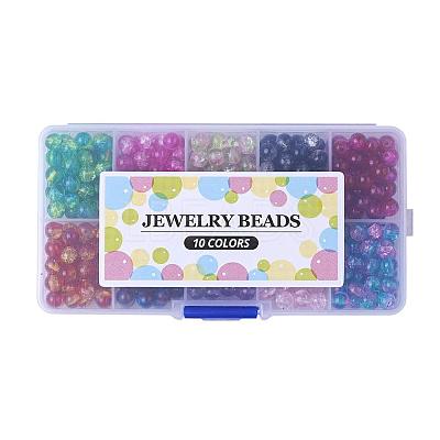 Round Transparent Crackle Glass Beads CCG-X0006-B-WH-1
