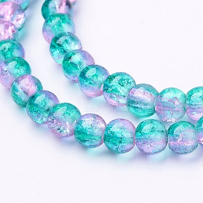 Crackle Glass Beads Strands X-CCG-Q002-4mm-06-1