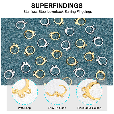 160Pcs 2 Colors Brass Leverback Earring Findings KK-FH0002-92-1
