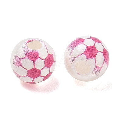 Sports Printed ABS Plastic Beads PL-CBA1C22-07-1