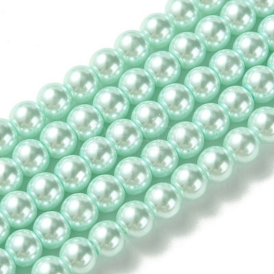 Eco-Friendly Dyed Glass Pearl Beads Strands HY-A008-6mm-RB043-1