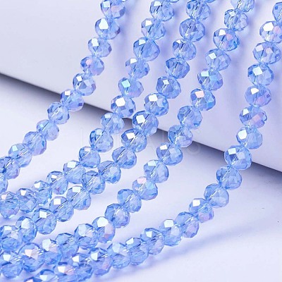 Electroplate Glass Beads Strands EGLA-A034-T6mm-B09-1