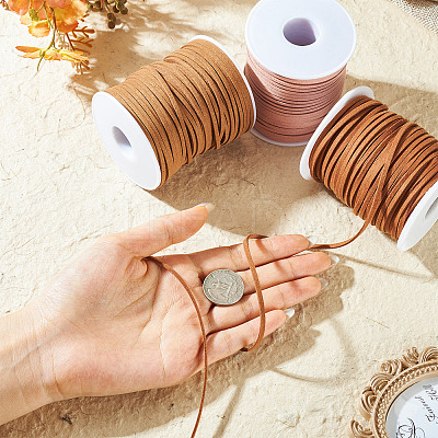 3 Rolls 3 Styles Faux Suede Cord LW-TA0001-06-1