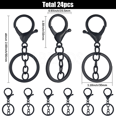 24Pcs Alloy Keychain Clasps KEYC-SC0001-82EB-1